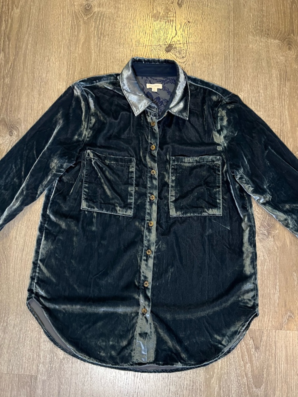 Anthropologie Pilcro The Hadley Relaxed Buttondown Velvet Edition - Picture 8 of 8